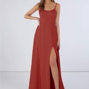 Azazie moira bridesmaid dress in terracotta size A0